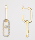Messika Move Link drop earrings yellow gold 0.85ct, imported from the UK