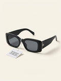 Celine Damen Rechteckige Sonnenbrille Schwarzer Rahmen Getönte Gläser, UK Version