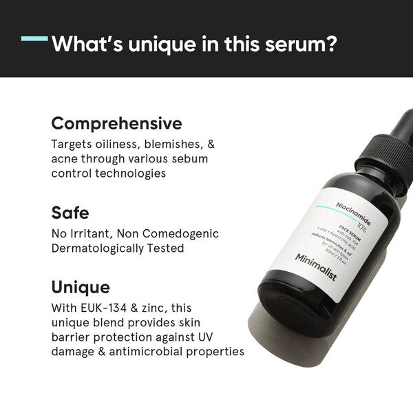 Minimalist 10% Niacinamide Serum, imported from the UK