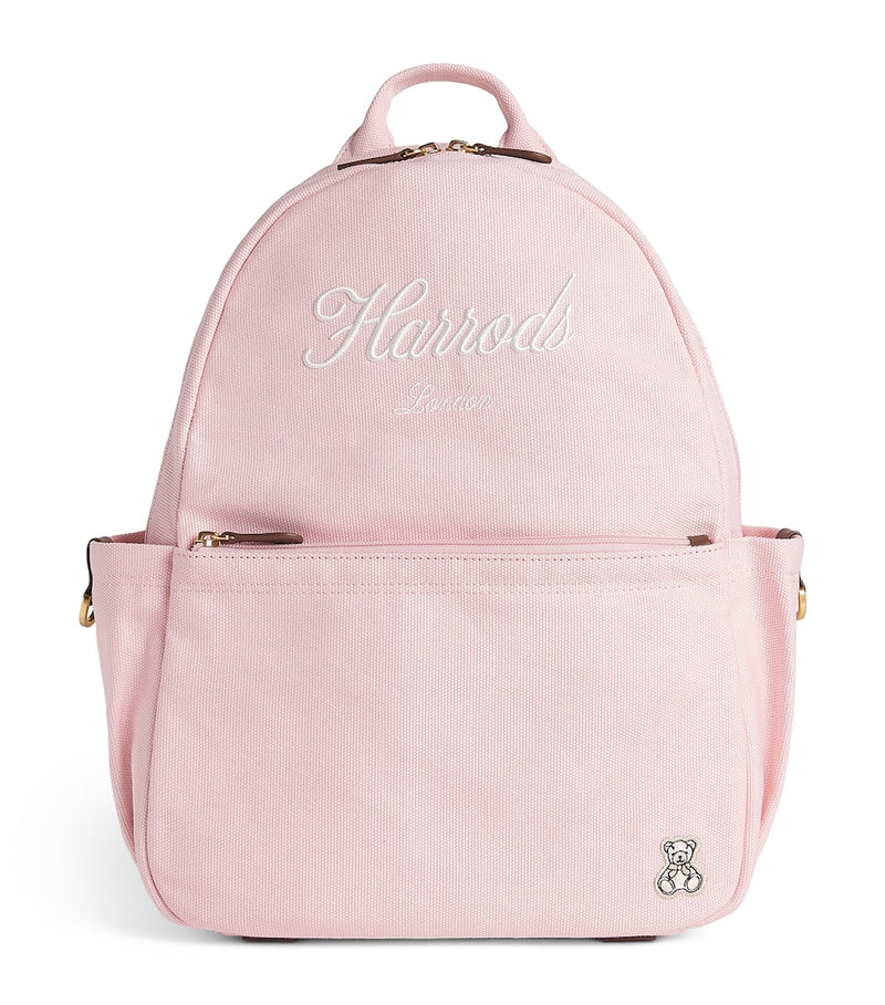 Harrods cotton embroidered emblem backpack, UK version