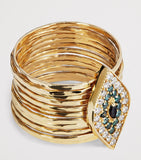 Jacquie Aiche yellow gold and diamond evil eye ring, imported from the UK