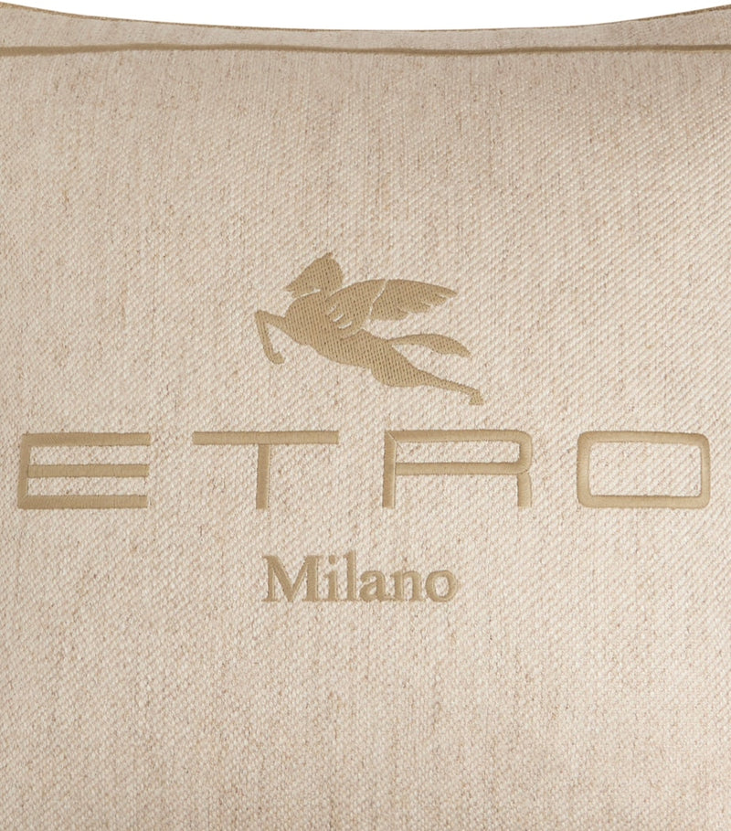 Etro linen embroidered Emilia cushion 45cm (British brand)