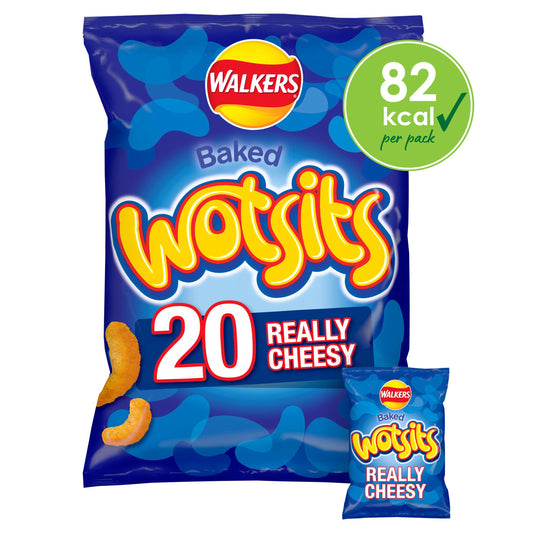 Walkers Wotsits Really Cheesy Multipack Crisps Snacks 20x16.5g