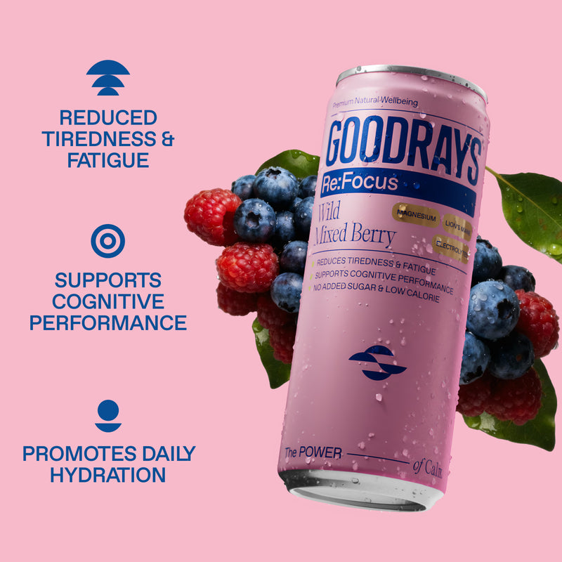 Goodrays Re:Focus mixed berry drink 4-pack, UK version