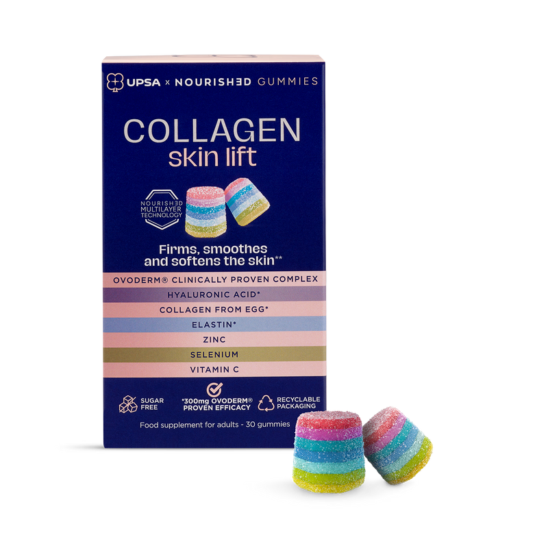 UPSA x Nourished 7-in-1 collagen skin lift gummies 30 count (British brand)