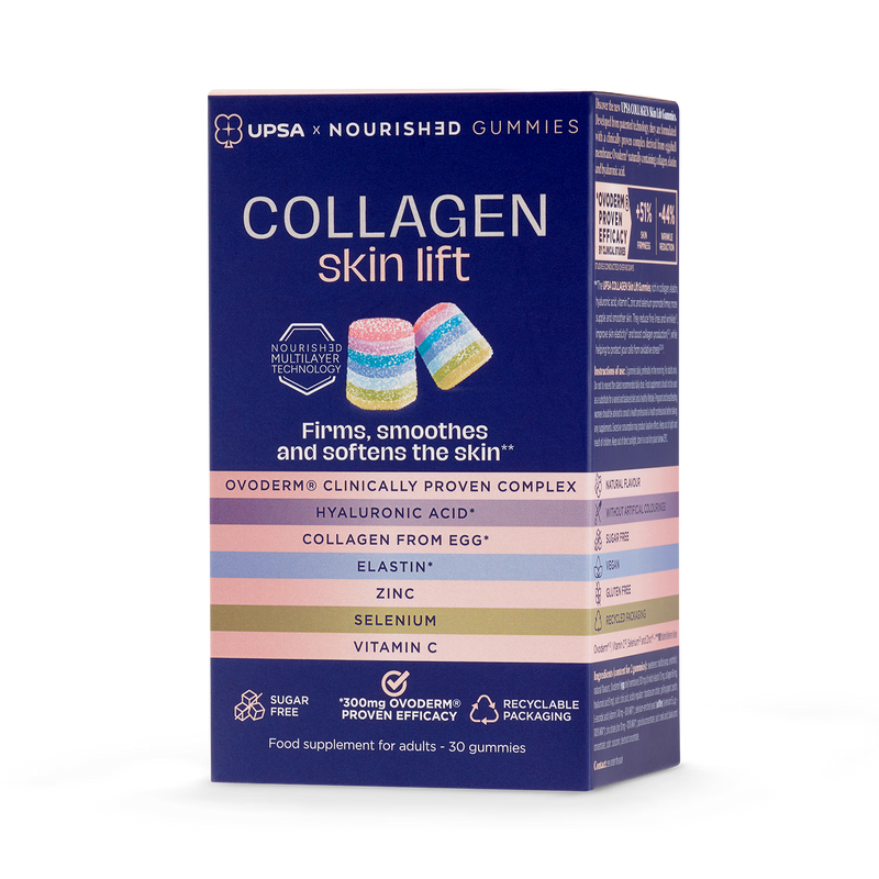UPSA x Nourished 7-in-1 collagen skin lift gummies 30 count (British brand)