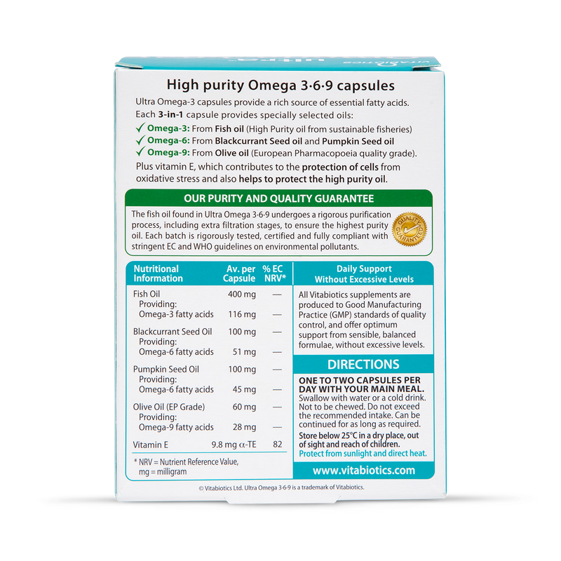Vitabiotics Omega 369 Formula supplement 60 capsules, imported from the UK