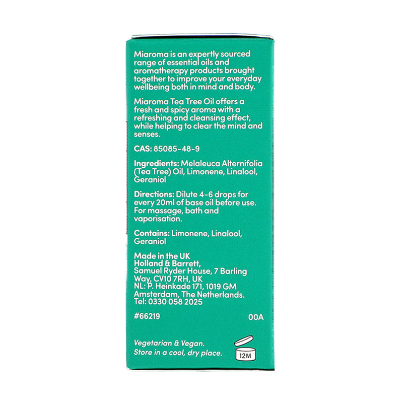 Miaroma Tea Tree Pure Essential Oil 10ml, imported from the UK