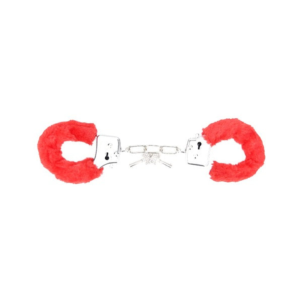 Bound to Play furry handcuffs red 11 inches, imported from the UK