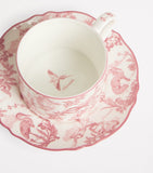 Harrods bone china teacup saucer set toile pattern UK version