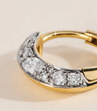 Jade Trau mini yellow gold diamond huggie hoops (British brand)