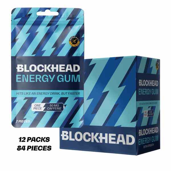 BLOCKHEAD Energy Gum 7-piece pack (British brand)