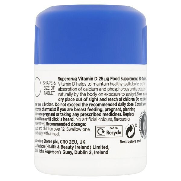 Superdrug Vitamin D 25mcg - 90 Tablets GOODS Superdrug