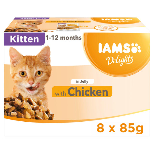 IAMS Delights with Chicken In Jelly Kitten 1-12 Months 8x85g