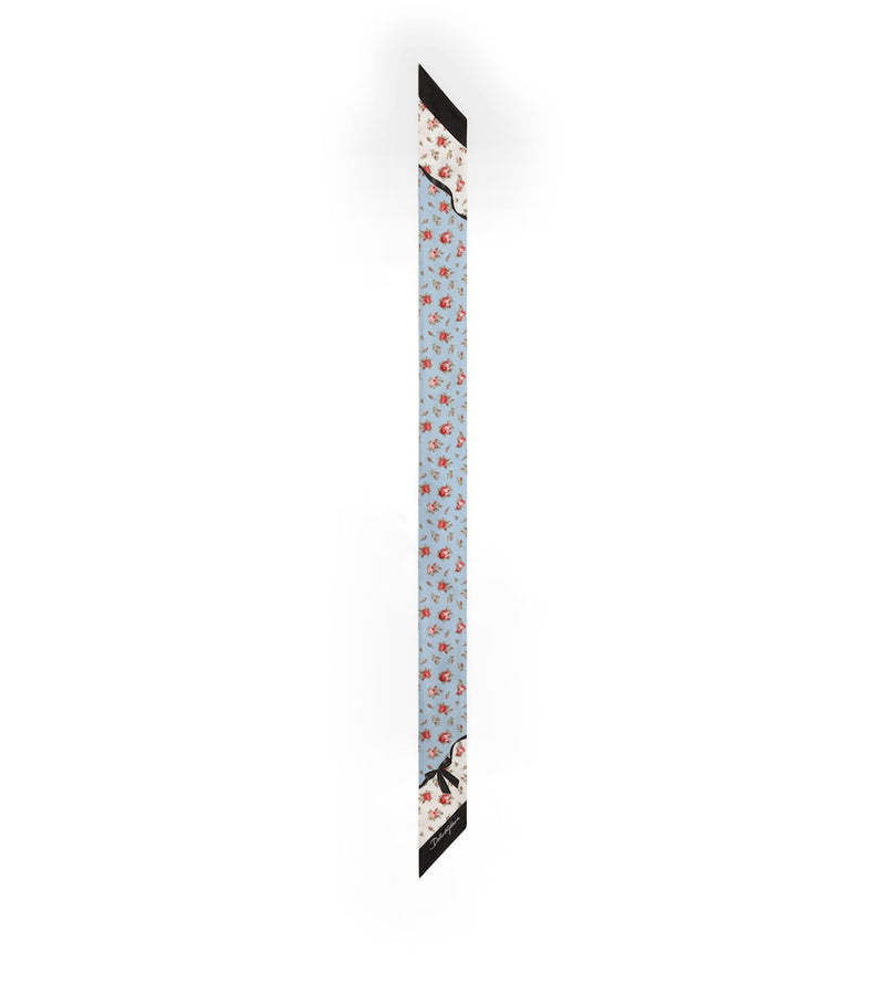 Dolce&Gabbana floral skinny silk scarf, imported from the UK