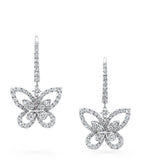 Graff white gold diamond butterfly drop earrings, imported from the UK
