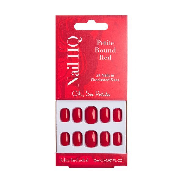 Nail HQ round red false nails 24 pieces, imported from the UK