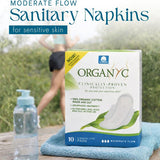 Organyc organic cotton pads moderate flow 10 count, UK version