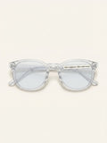 Burberry men's oval sunglasses clear grey pale blue - British product
