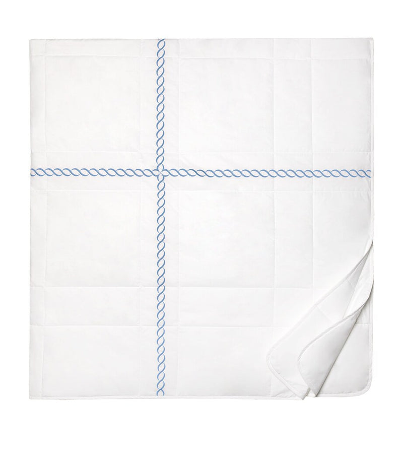 King Size Bedspread with Synthetic Filling and Embroidered Braid Motif