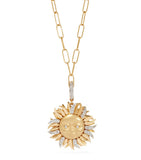 Annoushka 18kt yellow gold sun charm with white diamonds, UK version