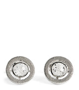 Harrods Tateossian Rhodium-Plated Cubic Zirconia Halo Round Cufflinks- Buy online at McGrocer
