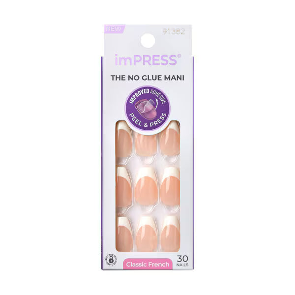 Kiss Press-On Nails Ideal French 30 Pack, UK version