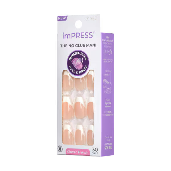 Kiss Press-On Nails Ideal French 30 Pack, UK version