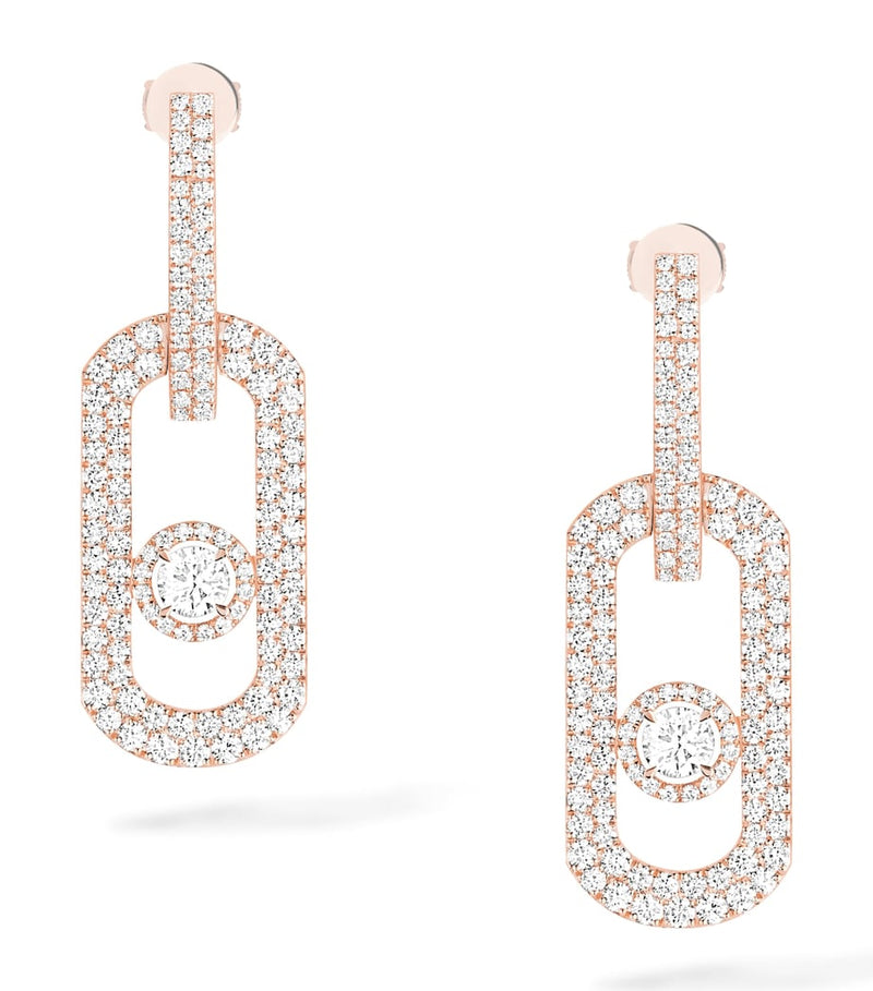 Messika So Move rose gold diamond pavé earrings 2.12ct - British product