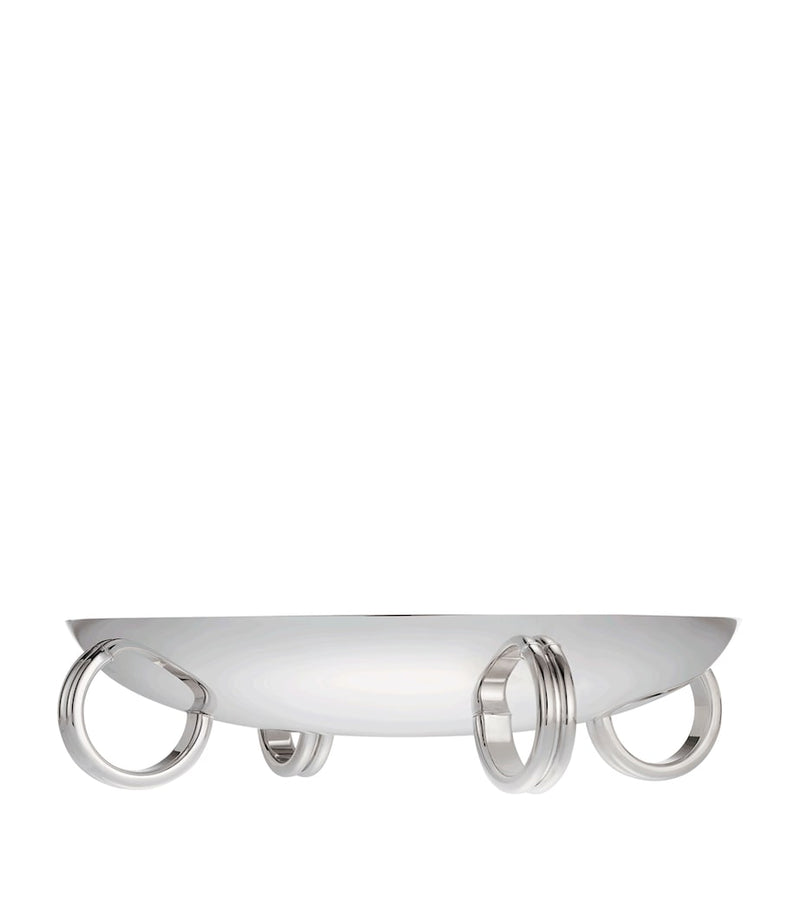 Silver-Plated Four-Ring Art Deco Serving Dish 29.5cm Diameter