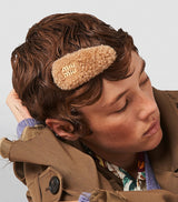 Harrods Shearling Logo Hair Clip with Gold-Tone Hardware and Clasp Fastening- Buy online at McGrocer