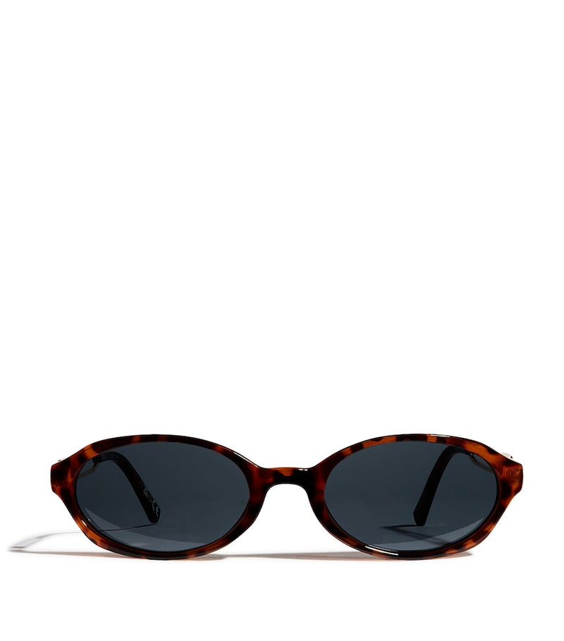 Le Specs Lunita Oval sunglasses dark tortoiseshell - British product
