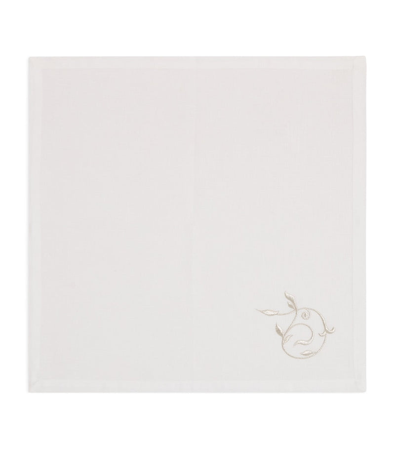 Dea Linen embroidered scroll napkin 45cm x 45cm - British product