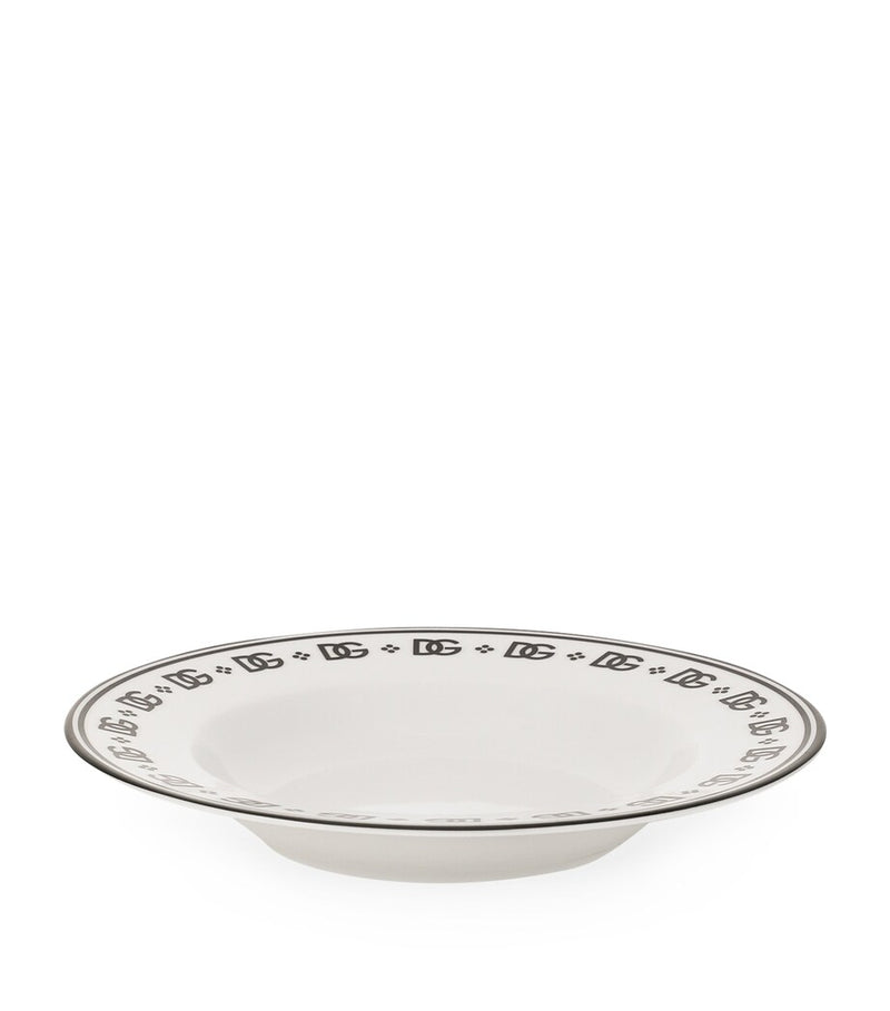 Dolce&Gabbana DG Logo Soup Plates, set of 2, 20cm - British product