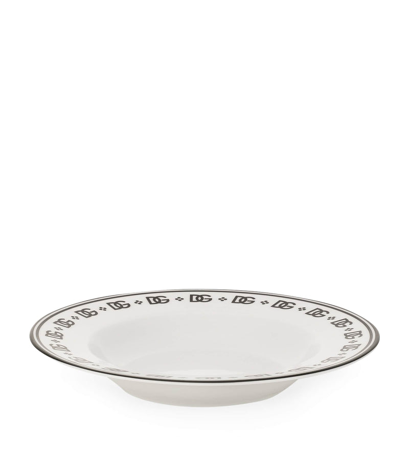 Dolce&Gabbana DG Logo Soup Plates, set of 2, 20cm - British product