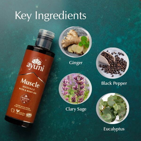 Ayumi Muscle Massage Bath Body Oil 250ml - British product