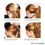 Brushworks banana hair clips 2-pack matte black tortoiseshell - British product