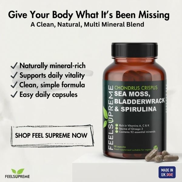 Feel Supreme sea moss supplement 90 capsules (British brand)