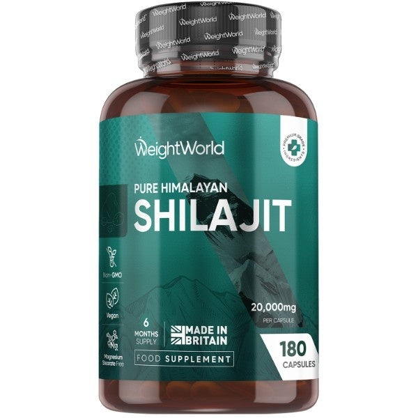 WeightWorld Pure Himalayan Shilajit 180 vegan capsules, imported from the UK