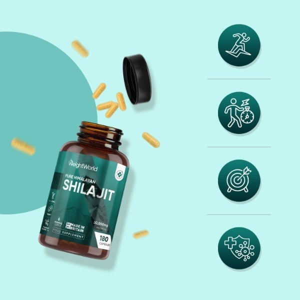 WeightWorld Pure Himalayan Shilajit 180 vegan capsules, imported from the UK