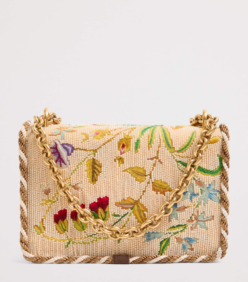 Valentino Garavani Small Silk Embellished Vain shoulder bag, imported from the UK
