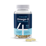 Holland & Barrett 4HIM & HER Omega-3 Premium Fish Oil 80% Concentrate High Strength EPA & DHA Fish Oil Supplement 120 Softgels- Buy online at McGrocer
