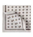 Brunello Cucinelli silk medallion pocket square 35cm, imported from the UK
