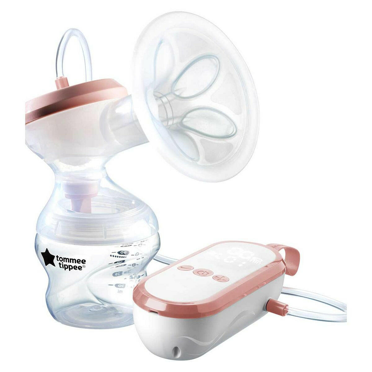 Tommee Tippee Made for Me Single Electric Breast Pump, Massaging Silicone Cup, USB Rechargeable, Quiet, Portable, Bottle Inc GOODS Boots