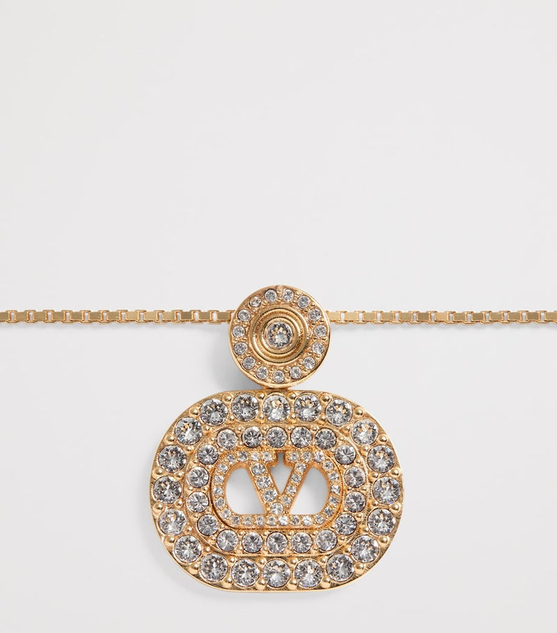 Valentino Garavani crystal VLogo Signature necklace, UK version