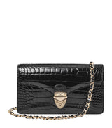 Harrods Aspinal of London Croc-Embossed Leather Mayfair 2 Clutch Bag- Buy online at McGrocer