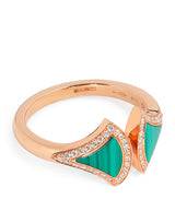 Harrods Bvlgari Rose Gold, Diamond and Malachite Divas' Dream Ring- Buy online at McGrocer