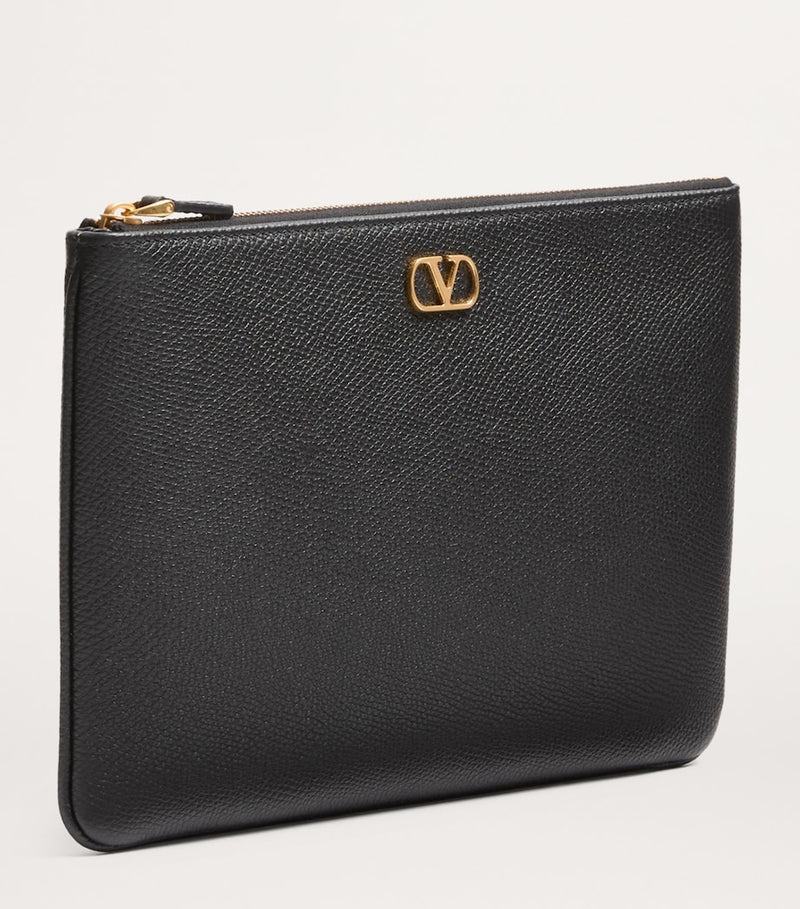 Valentino Garavani leather VLogo Signature pouch medium (British brand)