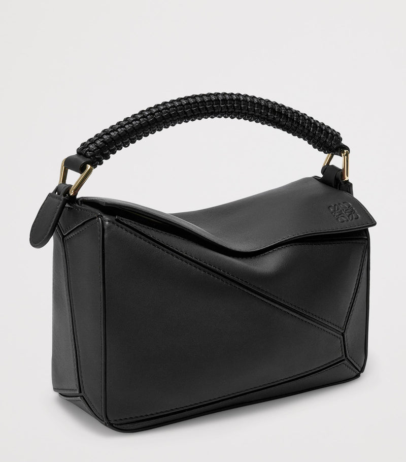 LOEWE small leather woven top-handle bag, UK version