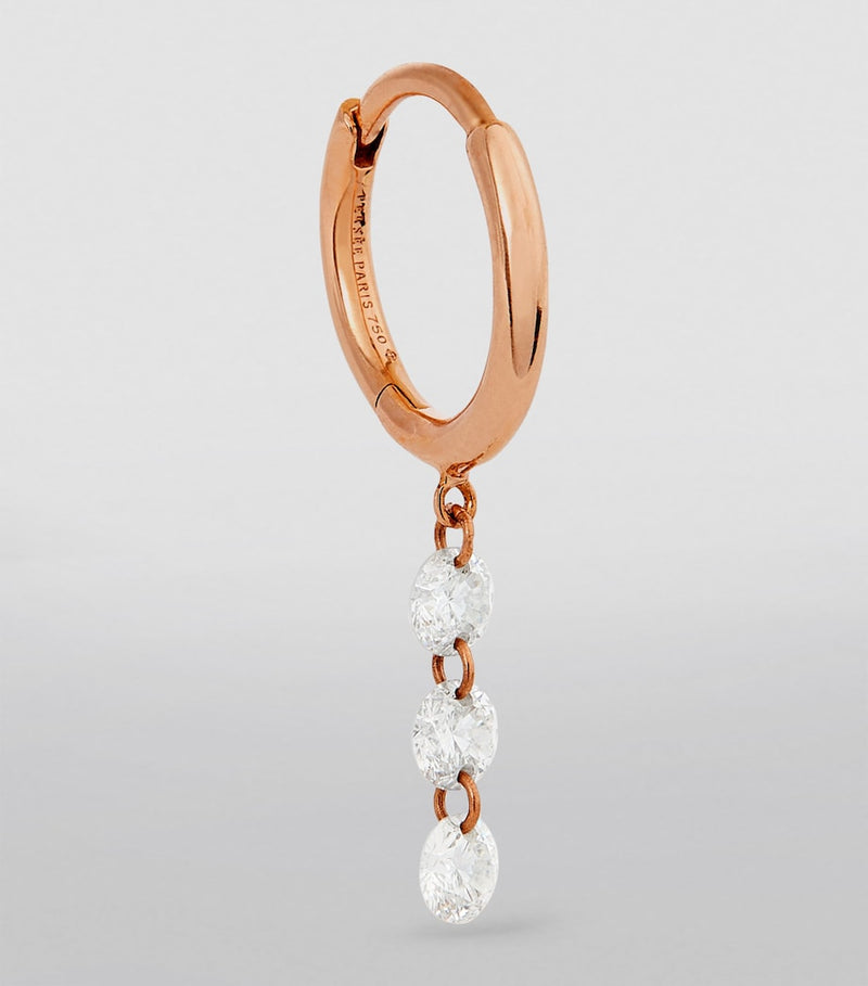 Persée rose gold diamond hoop earring, imported from the UK